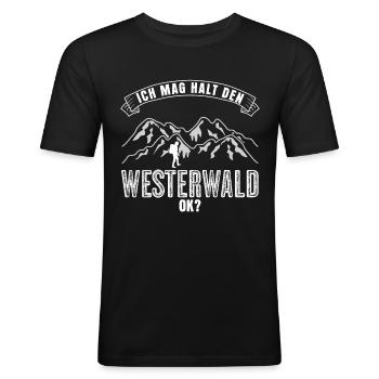 Westerwald - Männer Slim Fit T-Shirt - Schwarz - Vorne - Nik (191cm)