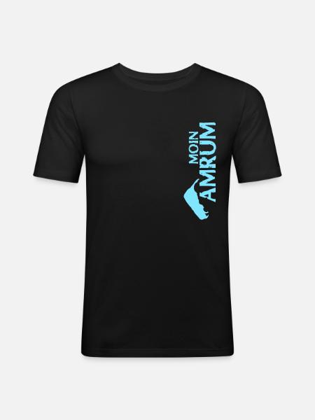 Amrum Moin Spruch - Männer Slim Fit T-Shirt - Schwarz