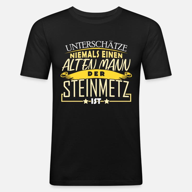 Steinmetz Bildhauer - Männer Slim Fit T-Shirt - Schwarz