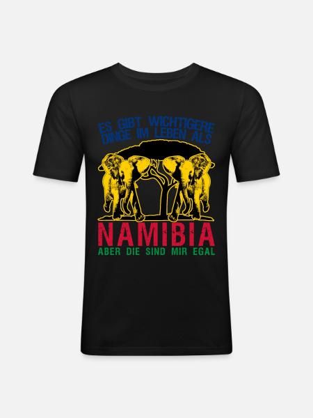 Urlaub in Namibia - Männer Slim Fit T-Shirt - Schwarz