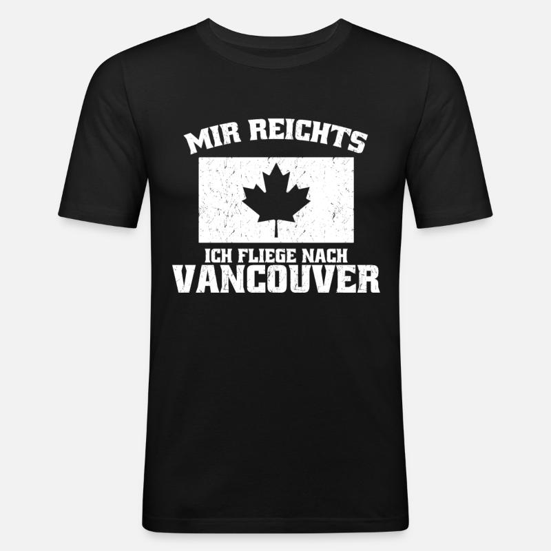 Vancouver Mir Reichts Kanada - Männer Slim Fit T-Shirt - Schwarz
