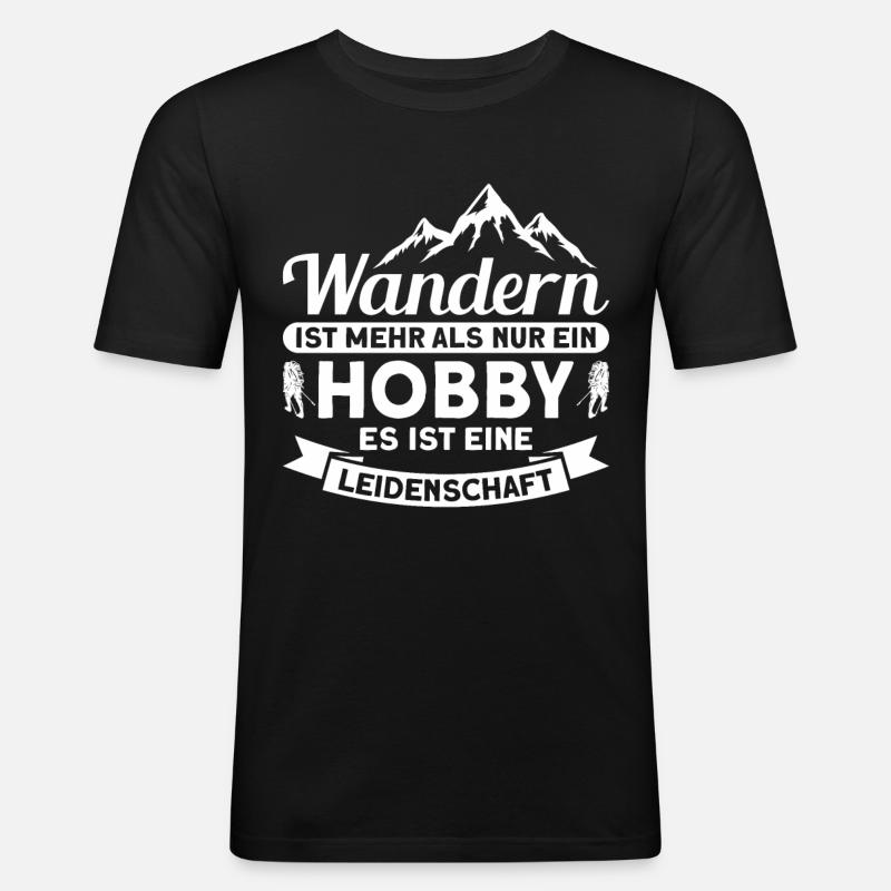Wanderer Berge Wandern Geschenk - Männer Slim Fit T-Shirt - Schwarz