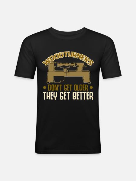 Turning Woodturning Bench Turner - Men's Slim Fit T-Shirt - black