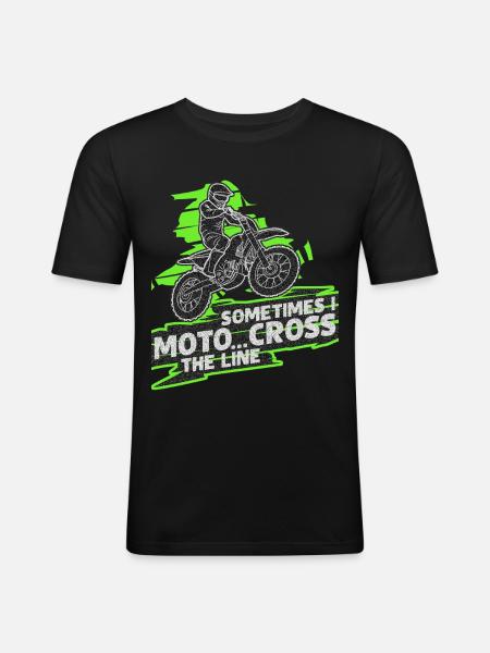Motorcross Ordsprog Bike Motocross - Herre Slim Fit T-Shirt - sort