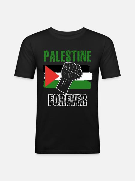 Palestine Flag Palestine - Men's Slim Fit T-Shirt - black