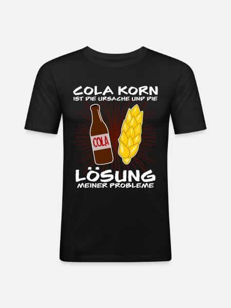 Cola Korn - Männer Slim Fit T-Shirt - Schwarz