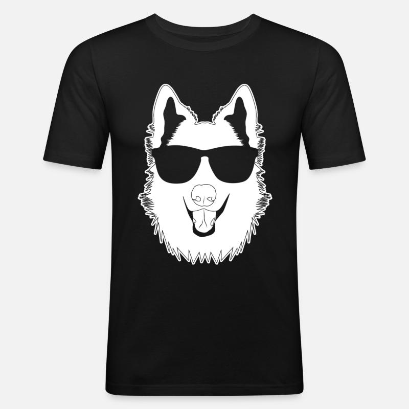 Schäferhunde witzig Weisser Schäferhund - Männer Slim Fit T-Shirt - Schwarz