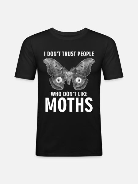 Moth Meme Saying Moth - Men's Slim Fit T-Shirt - black