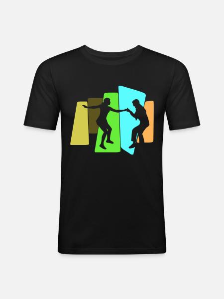 Boogie Woogie Swing Danse rétro - T-shirt près du corps Homme - noir