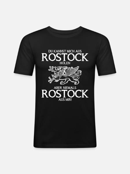 Rostock Rostocker Wappen - Männer Slim Fit T-Shirt - Schwarz