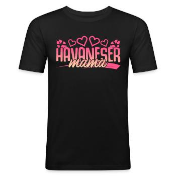 Havaneser - Männer Slim Fit T-Shirt - Schwarz - Vorne - Nik (191cm)
