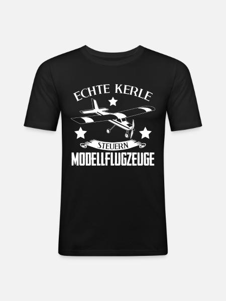 Modellflug Modellflugzeug Modellbauer - Männer Slim Fit T-Shirt - Schwarz