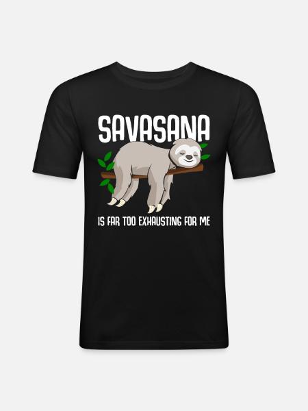 Savasana Sloth Yoga - Men's Slim Fit T-Shirt - black