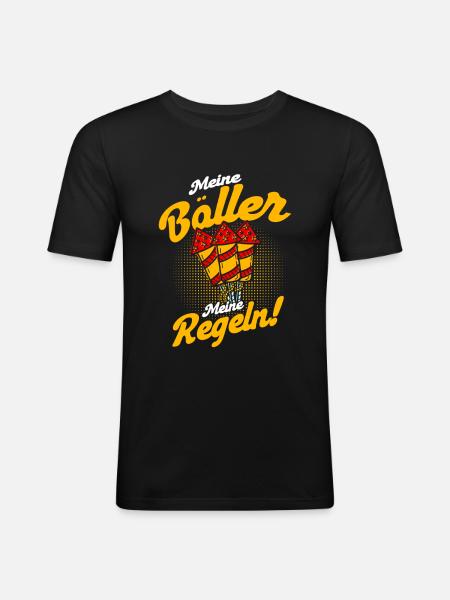 Silvester Feuerwerker Feuerwerk Geschenk - Männer Slim Fit T-Shirt - Schwarz