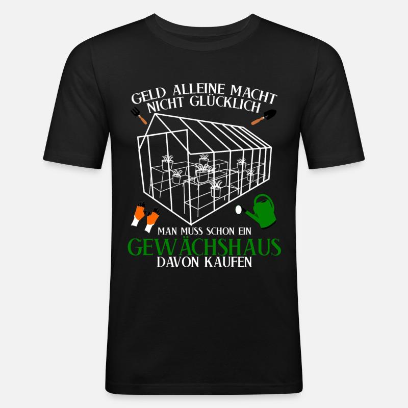 Gewächshaus Spruch Galabauer Gärtner - Männer Slim Fit T-Shirt - Schwarz