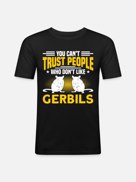 Gerbils Gerbil Rodent Gift - Men's Slim Fit T-Shirt - black