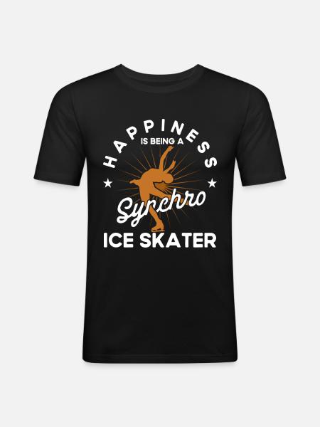 Synchro Group Figure Skater Skating - Men's Slim Fit T-Shirt - black
