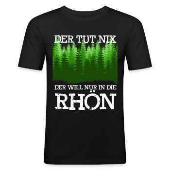 Rhön Wandern Der tut nix Rhöner Berge - Männer Slim Fit T-Shirt - Schwarz - Vorne - Nik (191cm)