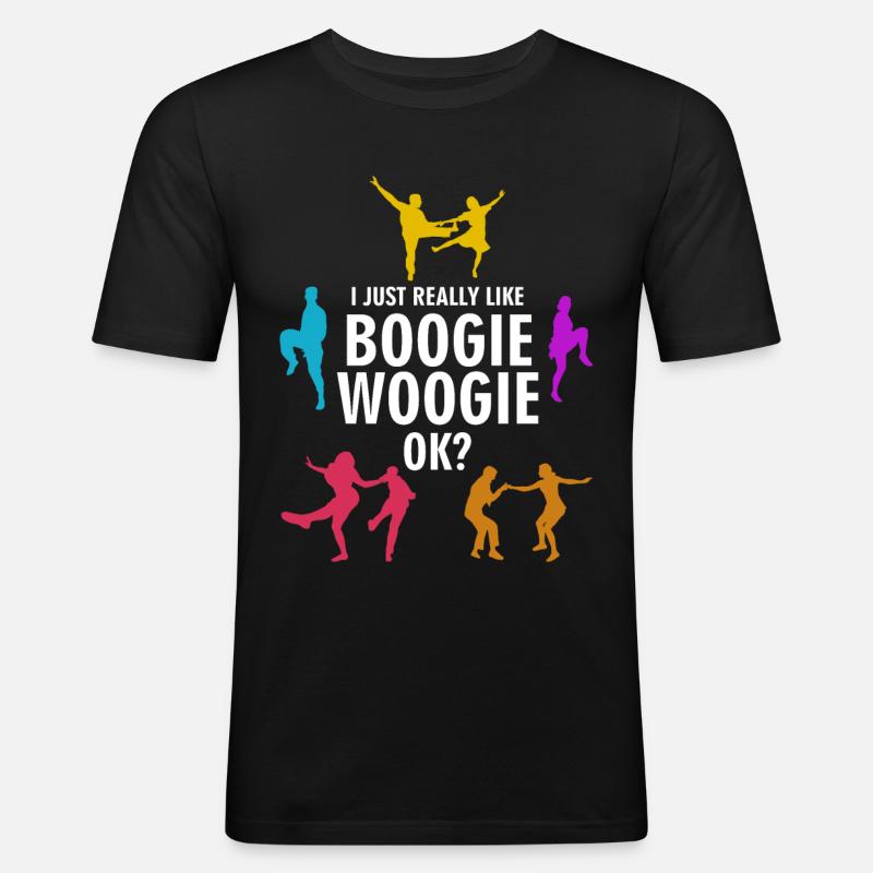Boogie Woogie J’aime Boogie-Woogie - T-shirt près du corps Homme - noir