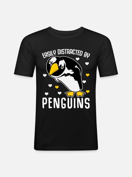 Pinguin Penguin Pinguine - Männer Slim Fit T-Shirt - Schwarz
