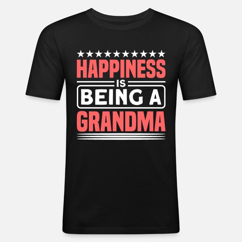 Großmama Großmutter Oma Geschenk - Männer Slim Fit T-Shirt - Schwarz