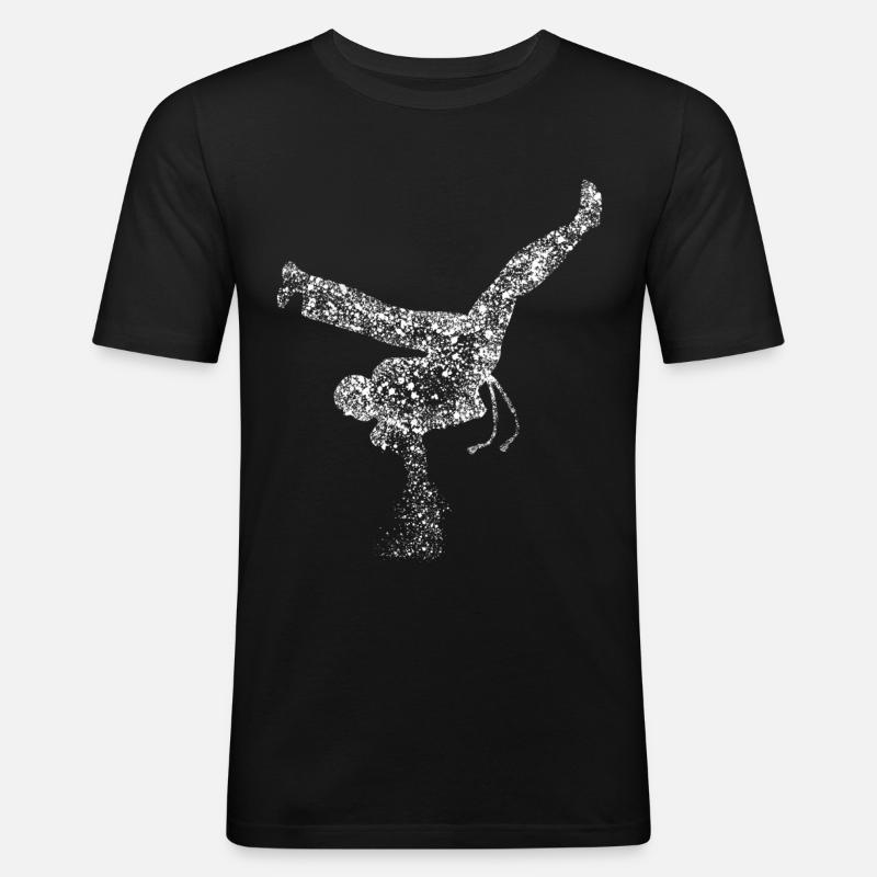Capoeira Breakdance Breakdancer - Männer Slim Fit T-Shirt - Schwarz
