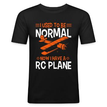 Model Airplane Model Flying Model Airplane - Men's Slim Fit T-Shirt - black - Front - Nik (191cm)