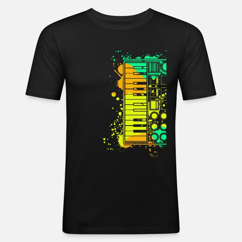 Synthesizer Synth Synthesizers - Männer Slim Fit T-Shirt - Schwarz