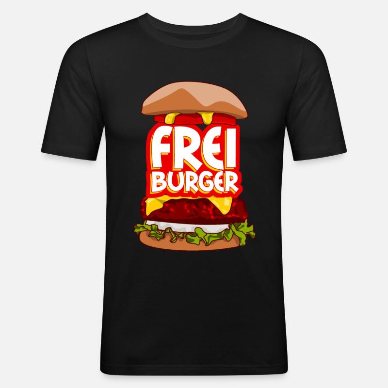Freiburg Burger Freiburger - Männer Slim Fit T-Shirt - Schwarz