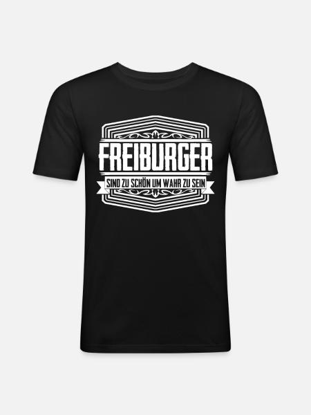 Freiburg Freiburger - Männer Slim Fit T-Shirt - Schwarz