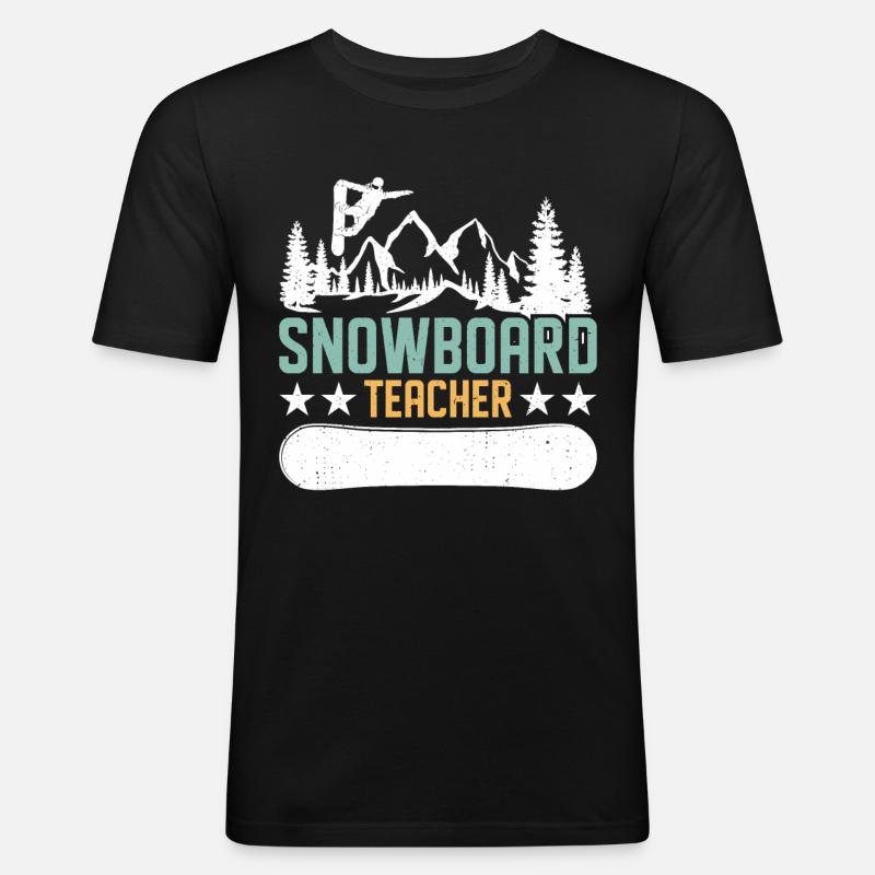 Snowboarder Snowboarden Snowboard - Männer Slim Fit T-Shirt - Schwarz