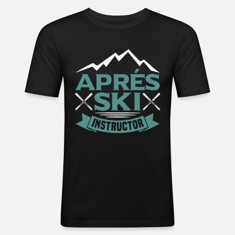 Aprés-Ski-Lehrer - Männer Slim Fit T-Shirt - Schwarz