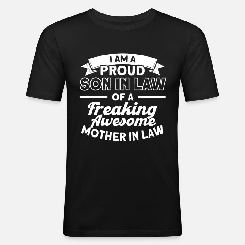 Fier gendre d’une belle-mère - T-shirt près du corps Homme - noir