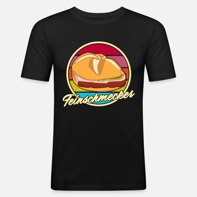 Leberkäse Feinschmecker Leberkas - Männer Slim Fit T-Shirt - Schwarz