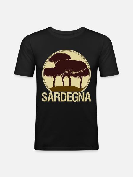 Sardaigne Sardaigne Sardaigne - T-shirt près du corps Homme - noir