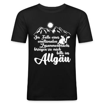 Allgäu Wandern Urlaub Allgäuer - Männer Slim Fit T-Shirt - Schwarz - Vorne - Nik (191cm)