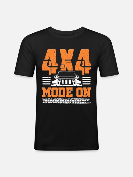 4x4 mode turned on - Men's Slim Fit T-Shirt - black