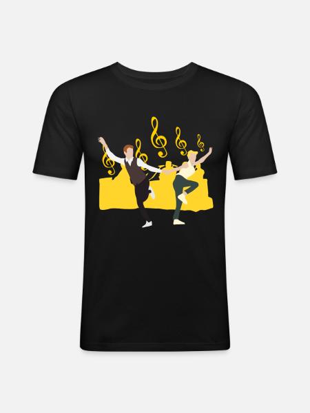 Boogie Woogie Dancer Fun Swing - T-shirt près du corps Homme - noir
