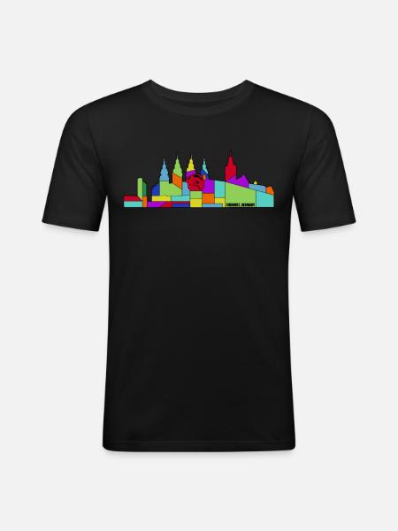 Chemnitz Sachsen Retro Chemnitzer - Men's Slim Fit T-Shirt - black