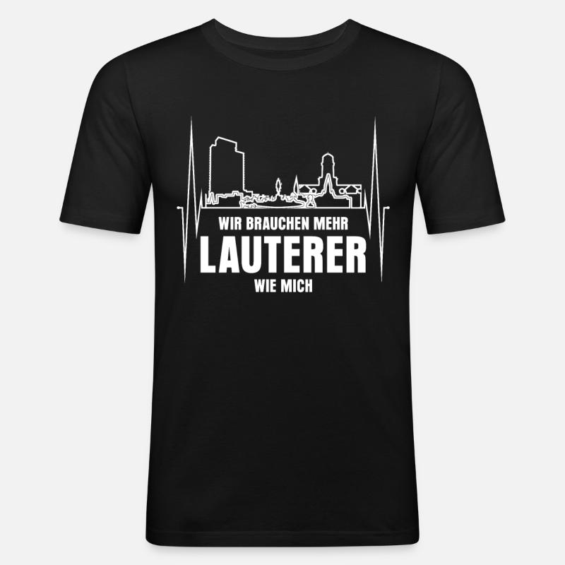 Kaiserslautern Lauterer Kaiserslauterer - Männer Slim Fit T-Shirt - Schwarz