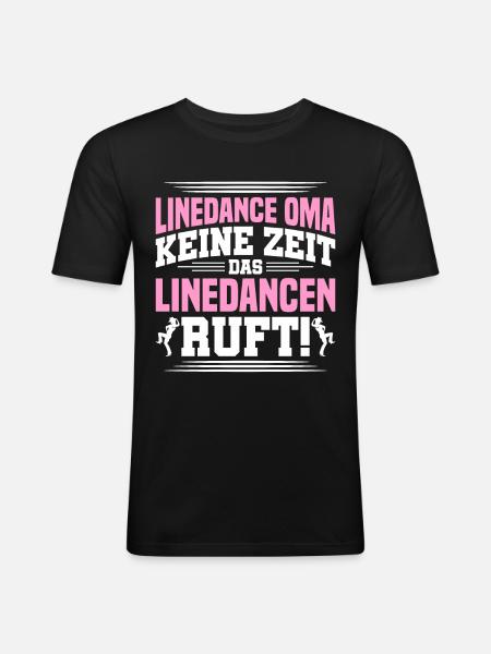 Das Linedance Ruft - Männer Slim Fit T-Shirt - Schwarz
