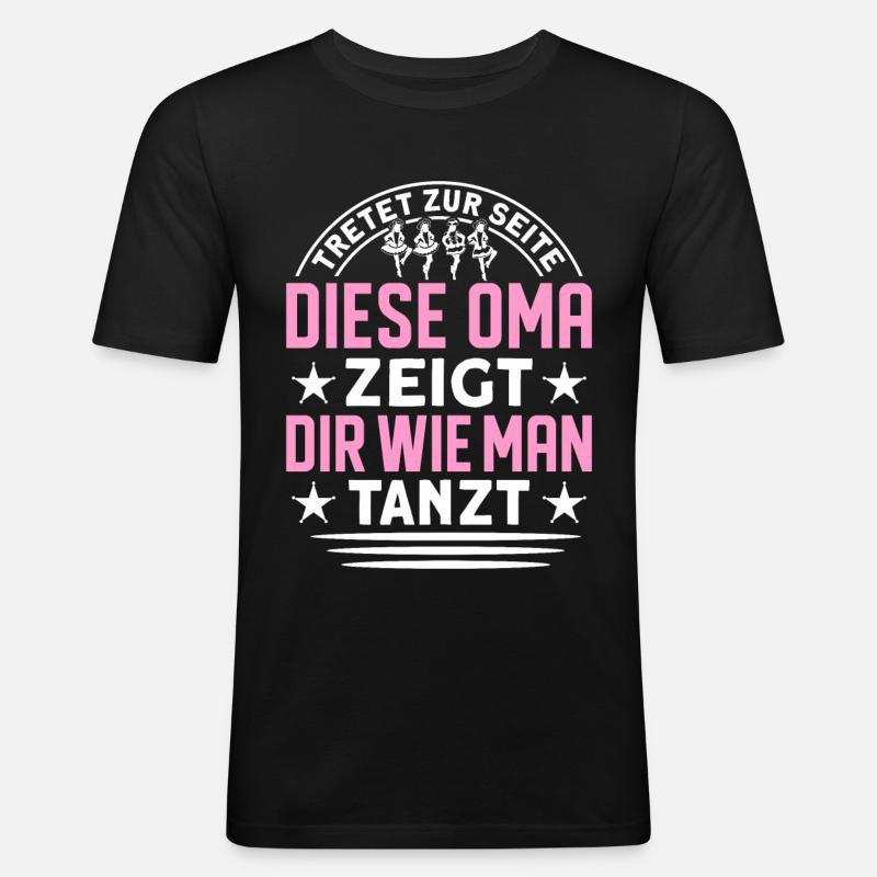 Linedance Oma Line Dance Linedancing - Männer Slim Fit T-Shirt - Schwarz