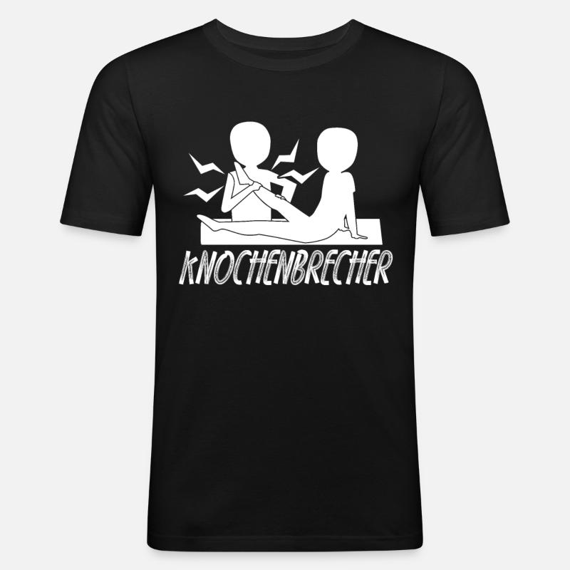 Physio Knochenbrecher Physiotherapeut - Männer Slim Fit T-Shirt - Schwarz