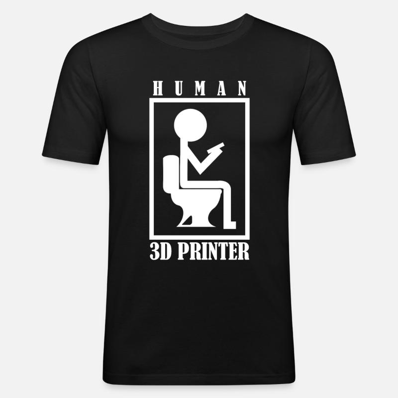 3D-Drucker 3D-Printer Klo 3D Drucker - Männer Slim Fit T-Shirt - Schwarz