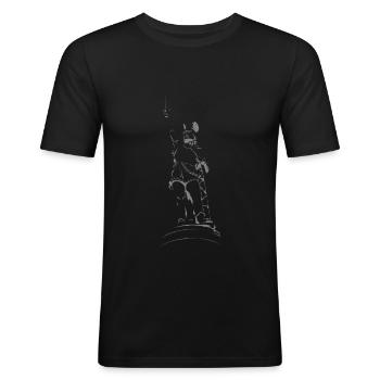 Hermannsdenkmal Detmold Lippe - Männer Slim Fit T-Shirt - Schwarz - Vorne - Nik (191cm)
