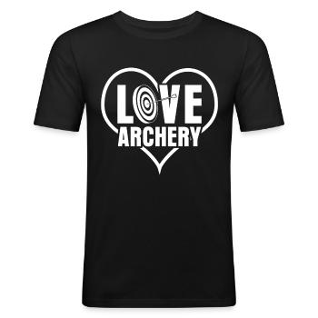 Archer 3D Archer Longbow - T-shirt près du corps Homme - noir - Devant - Nik (191cm)