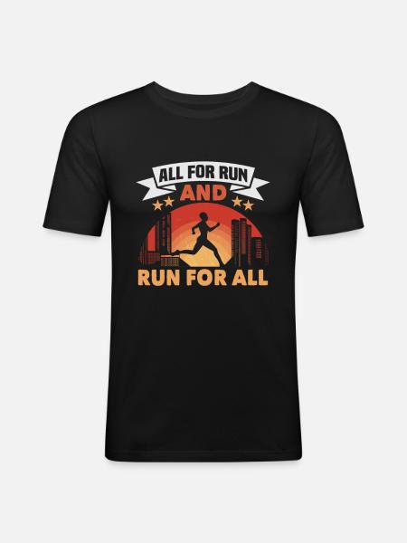 Running Marathon Runner Running - Men's Slim Fit T-Shirt - black