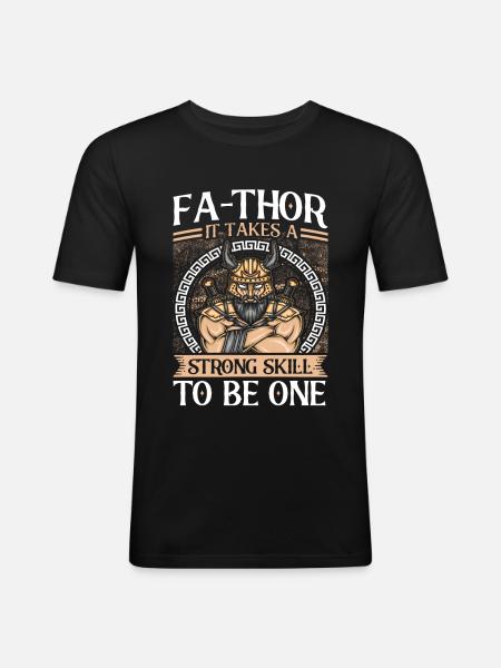 Fa-Thor Father Papa Dad - Men's Slim Fit T-Shirt - black