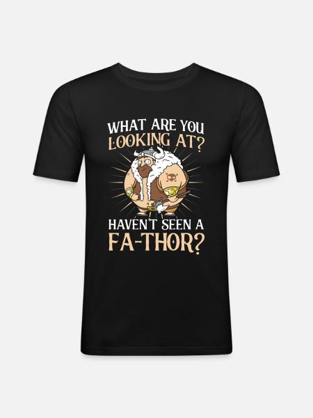 Fa-Thor Father Papa Dad - Men's Slim Fit T-Shirt - black