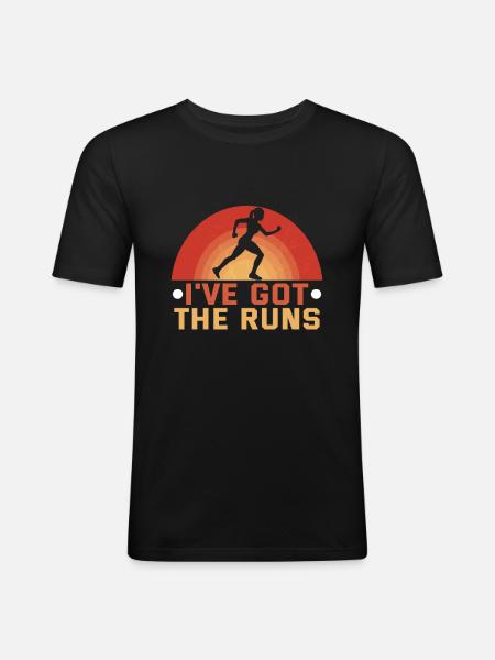 Running Marathon Runner Running - Men's Slim Fit T-Shirt - black